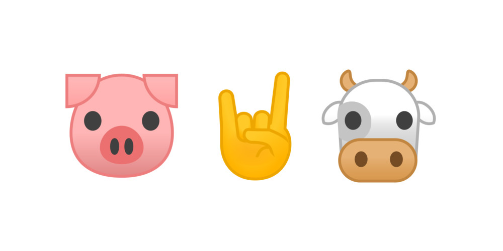 Emojis Cerdo Mano Cuernos Vaca